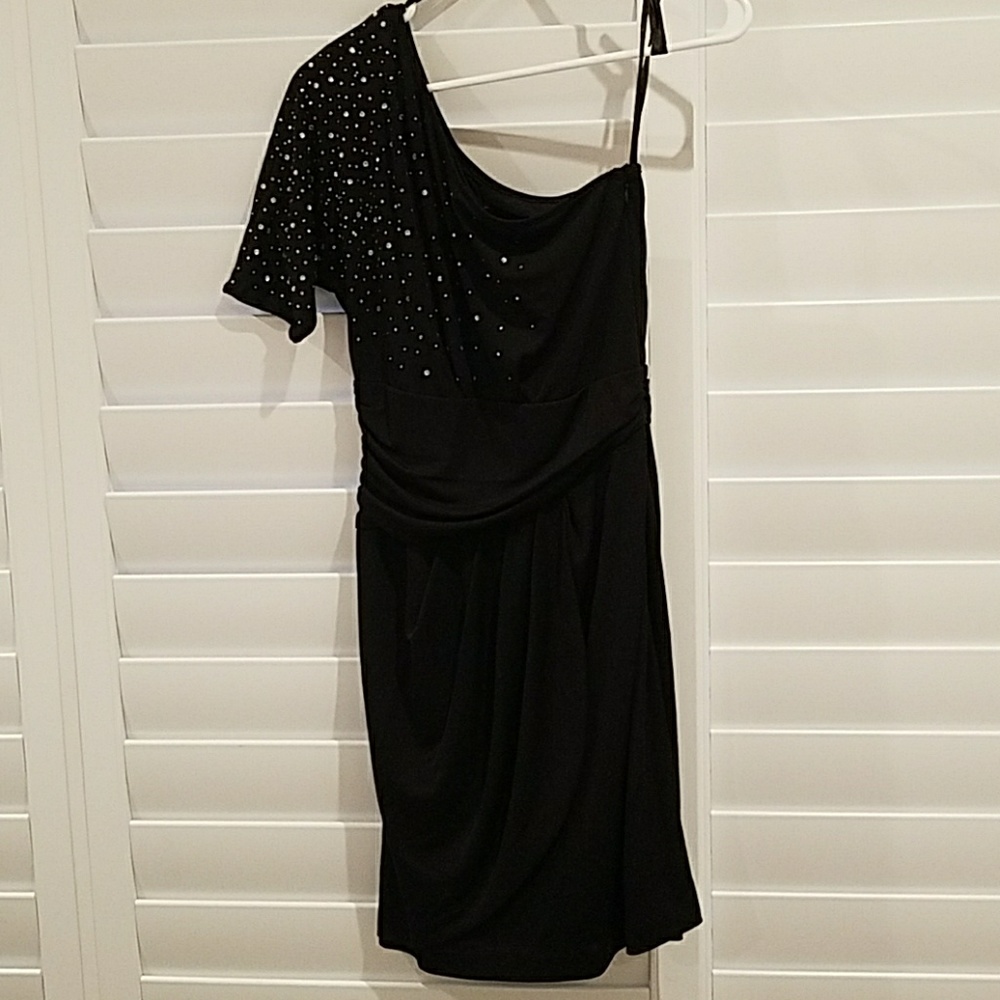 Never worn black dress with rhinestone accents